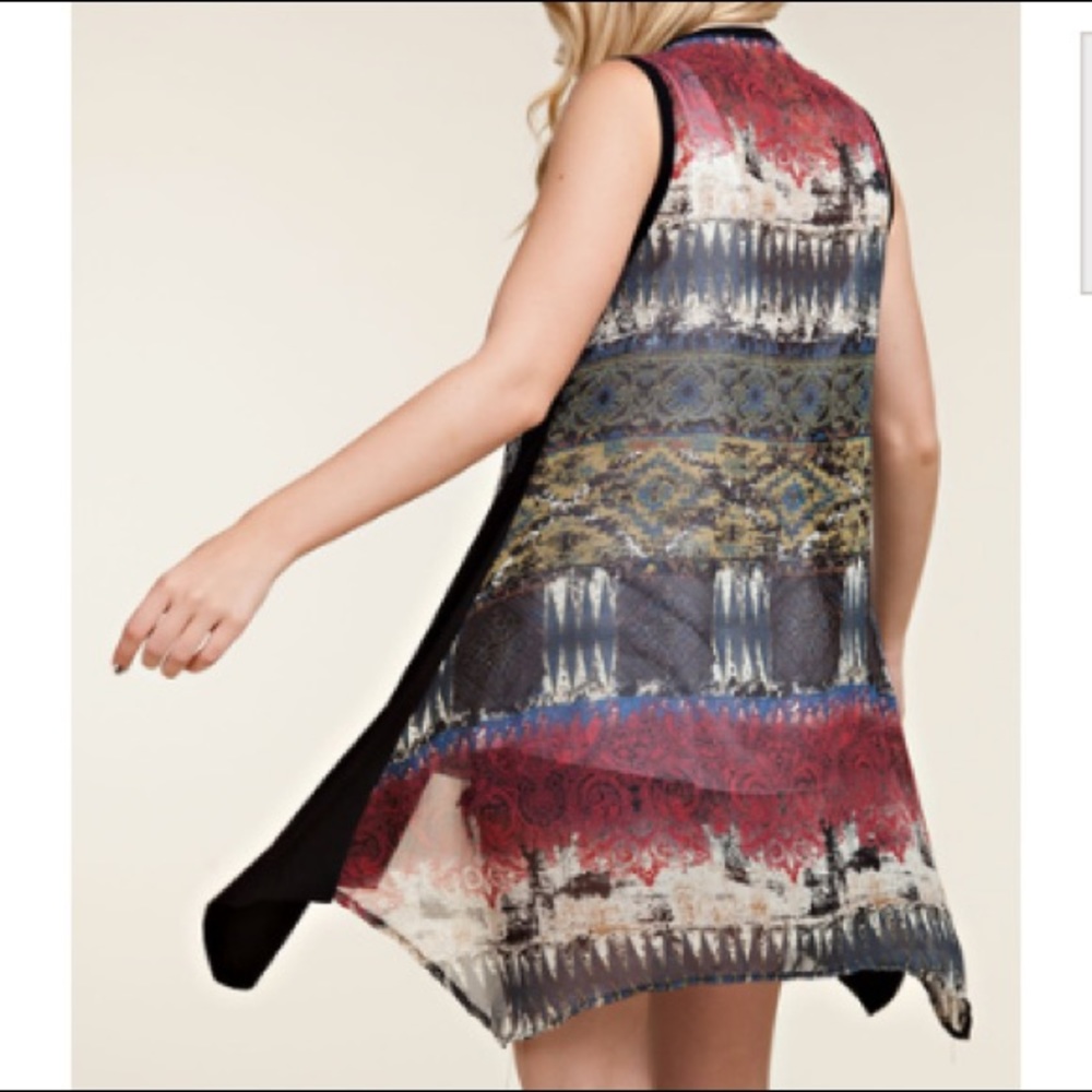 Aztec Vest with Sheer Back - Picture 2 of 2